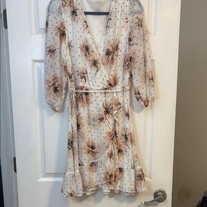 4 for $20 Floral Wrap Dress with Polka Dots size M. 4 for $20